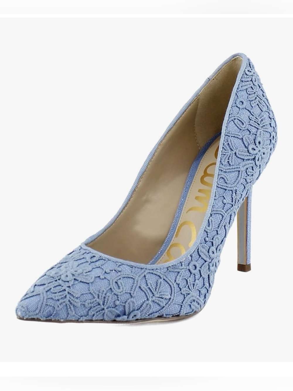 Sam Edelman “Hazel” Light Blue Lace Pointed-Toe Stiletto Pump - Size 11